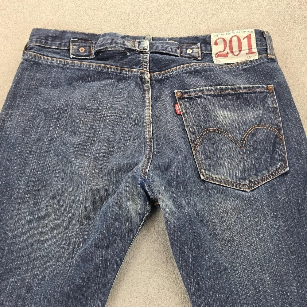 Vintage Levis Engineered Jeans Mens Blue Buckle Back 33x30 Whiskers
